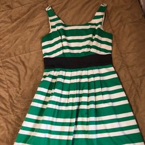the limited green + white striped fit and flare